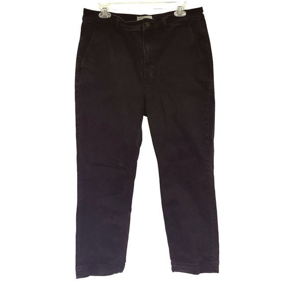 Everlane Cropped‎ Slim Leg Regular High Rise Black Jeans Size 14 - Picture 1 of 8